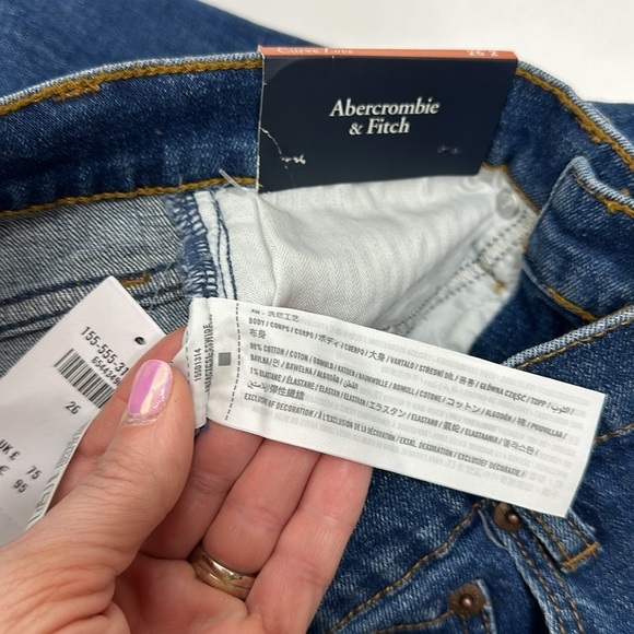 Abercrombie & Fitch Women's High Rise Jeans - Dark Blue - Picture 10 of 10